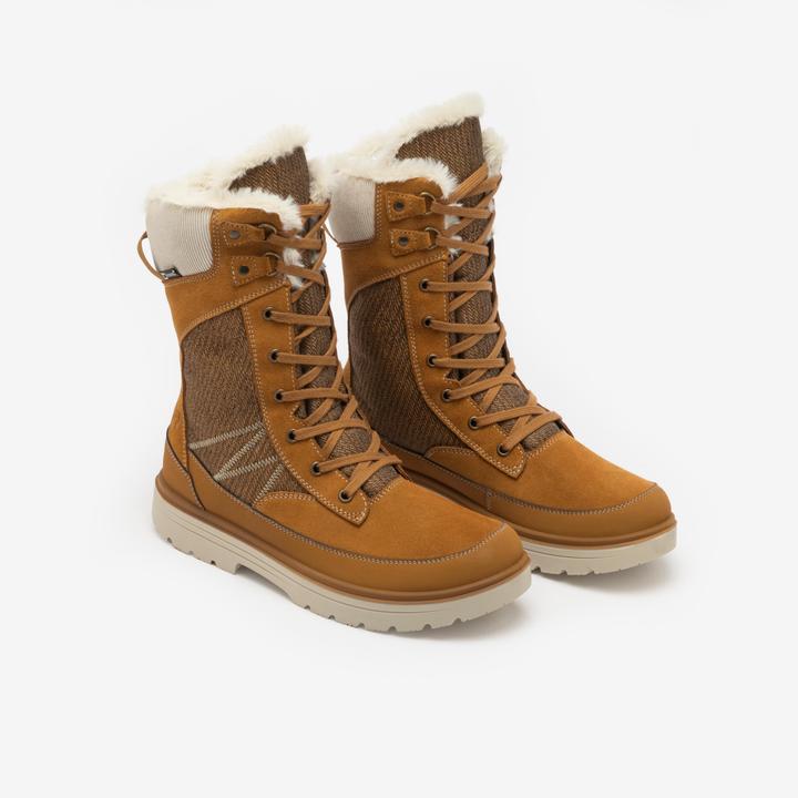 Image du produit Quechua Bottes de randonnée neige chaudes et imperméables femme, NH900 Haute Cuir marron (38)