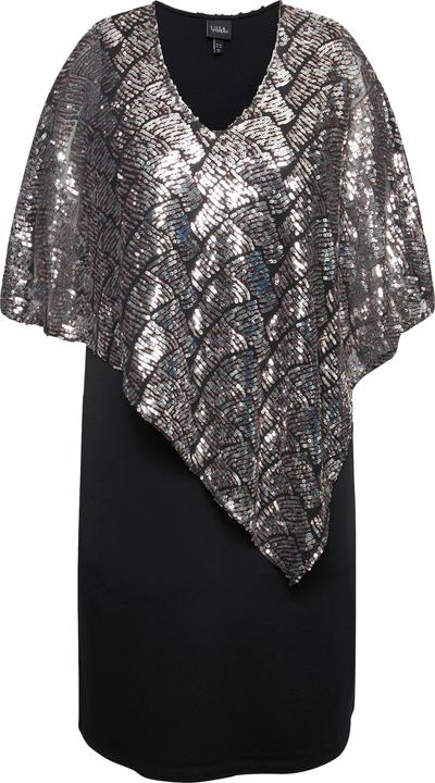 Actual product image Ulla Popken Layered Sequined Cape Dress (46, 48)