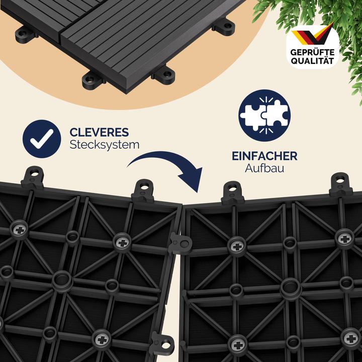 Produktbild Casaria WPC Fliesen (66x, 30 x 30 cm)