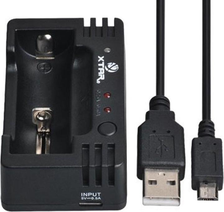 Actual product image Xtar Schnell-Ladegerät lädt 1 Stück Li-ion 10440, 14500, 16340, 18350, 18500 oder NiMH AA, AAA Akku (1 pcs., Chargers without battery)