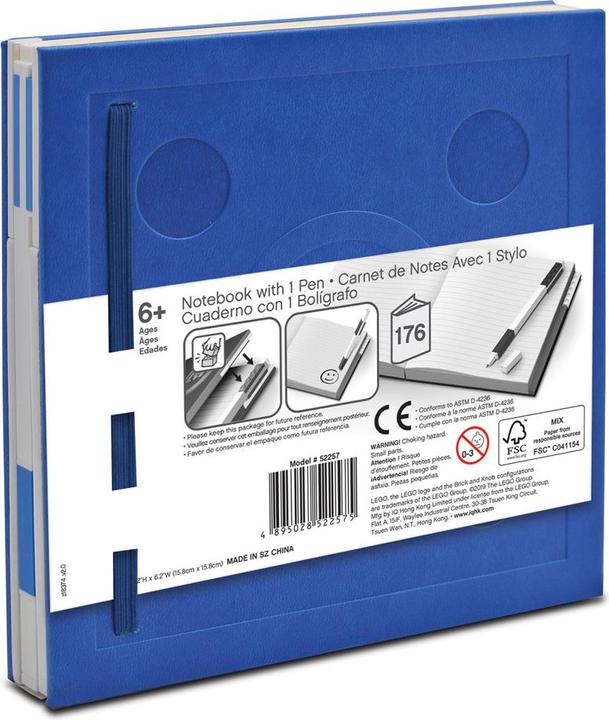 Actual product image LEGO Square blue notepad with pen