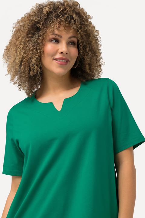 Immagine prodotto Ulla Popken T-shirt dal taglio svasato con scollo a tunica e mezze maniche (62)