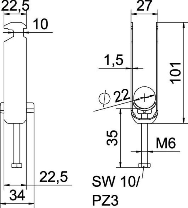 Actual product image OBO Bettermann U-clamp
