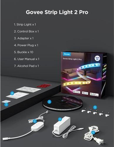 Image du produit Govee Extension LED-Strip 2 Pro (RGBW, RGBIC, 100 cm, Intérieur)
