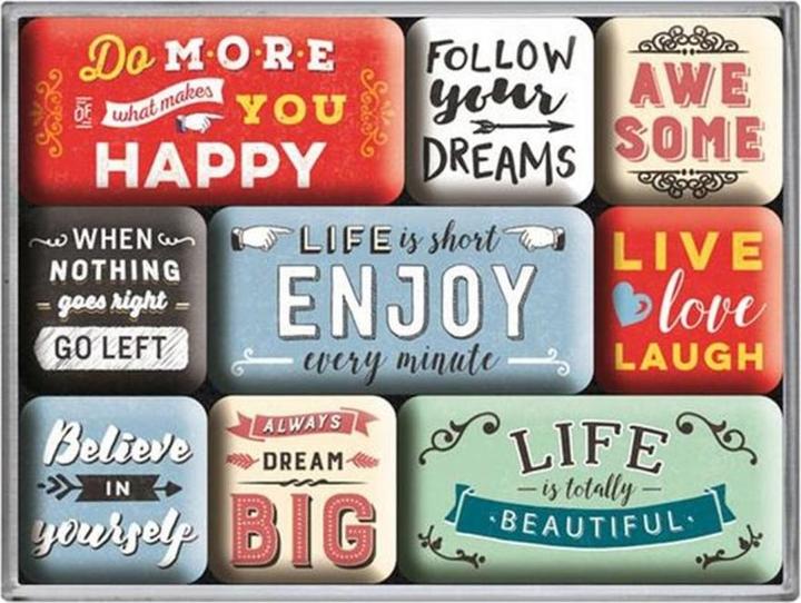 Actual product image Nostalgic-Art Merchandising Magnet set Enjoy Life 9 pieces, Multicolor (9 x)