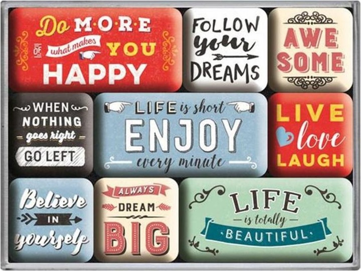 Produktbild Nostalgic-Art Merchandising Magnet-Set Enjoy Life 9 Stück, Mehrfarbig (9 x)