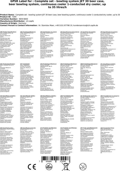 Produktbild Ich-zapfe JET 30 Bierkoffer-Set (35L/h)