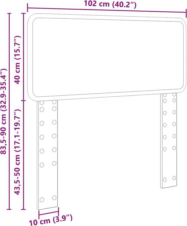 Produktbild vidaXL Kopfteil (3 x 102 x 90 cm)