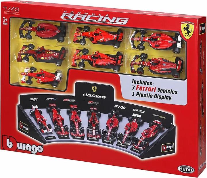 Produktbild Bburago F1 7er-Set Displaykurve Ferrari 1/43