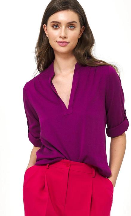 Immagine prodotto Nife Blusa in viscosa con maniche arrotolate donna (34)
