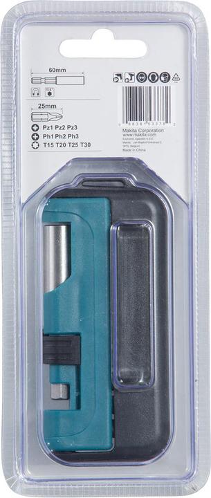 Actual product image Makita D-64995 Bit set 11pcs (T20, PZ2, T30, PH1, T25, 1/4", PH2, T15, PH3, PZ1, PZ3)