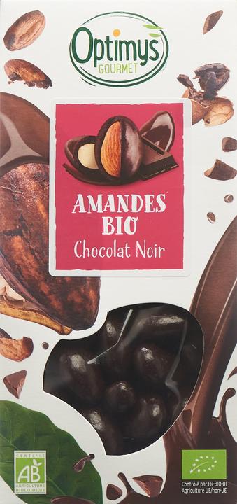Actual product image Optimys Indulgence almonds dark chocolate organic (150 g)