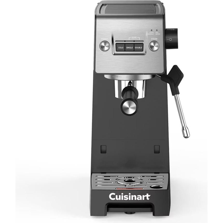 Cuisinart Espresso Machine Slim with Steam Wand, Macchina per caffè con portafiltro, Nero, Argento