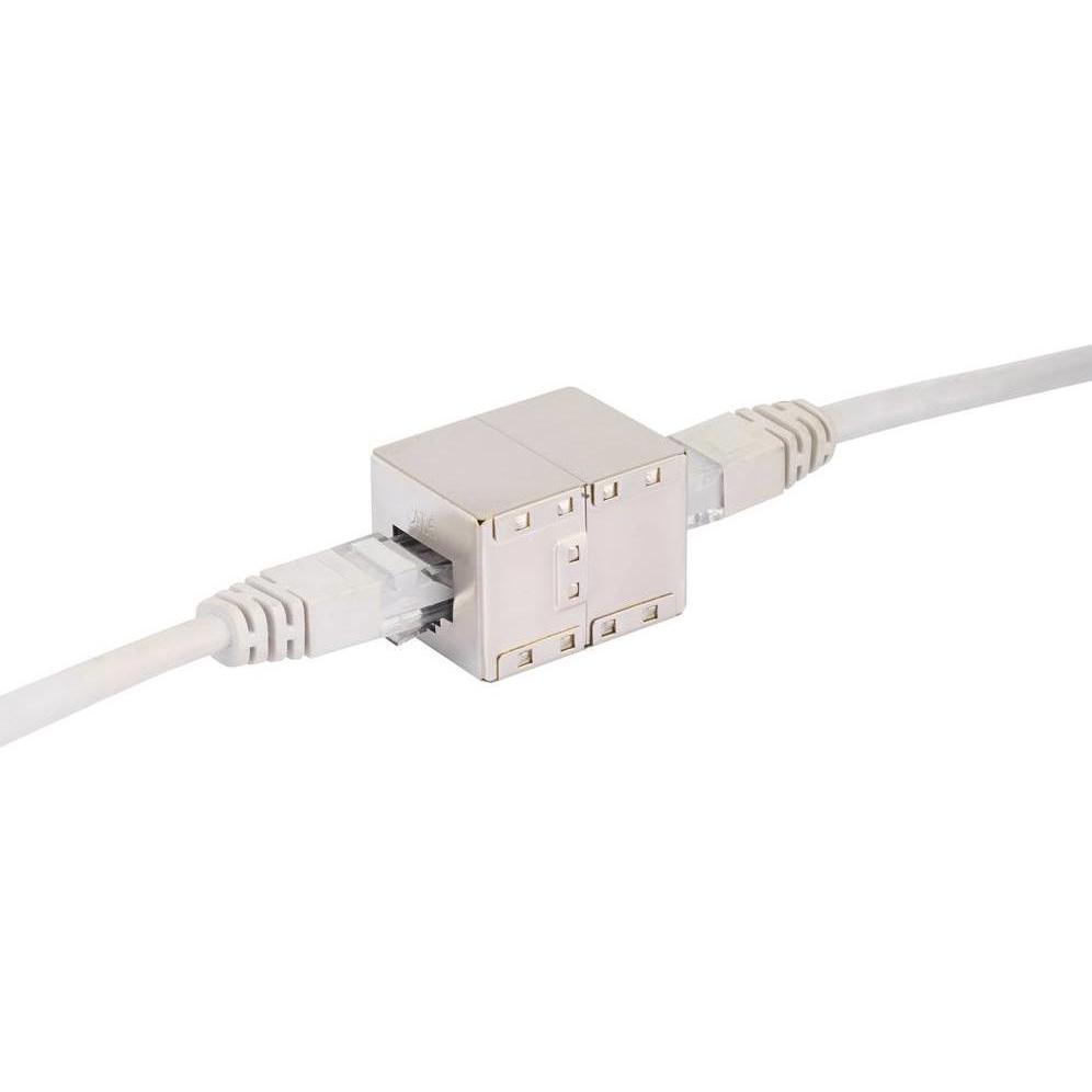 Thumbnail - Renkforce RJ45 Netzwerk Adapter CAT 6 (1x RJ45-Buchse (RJ45, RJ45 (1x)), Netzwerkadapter, Grau
