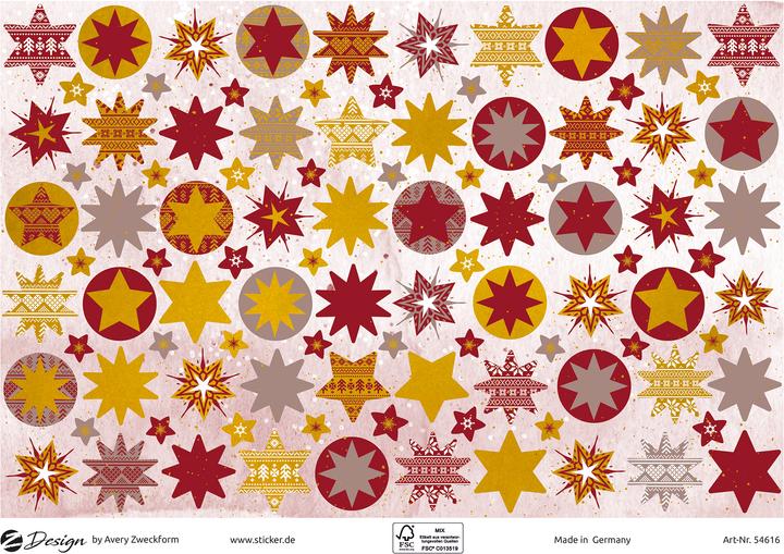 Actual product image Avery Motif Sticker Stars A5 2 pieces Multicoloured