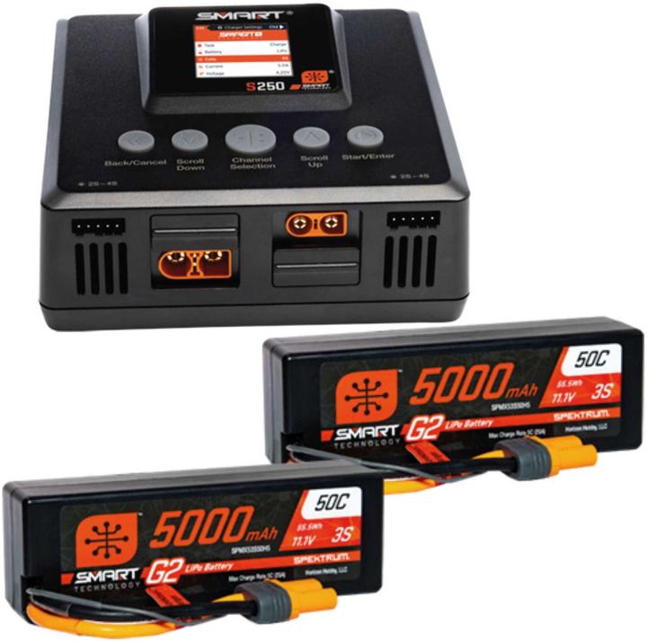 Image du produit Smart Powerstage 6S Surface Bundle: (2) G2 5000mAh 3S LiPo IC5 & S250 Charger EU (11.10 V, 5000 mAh)