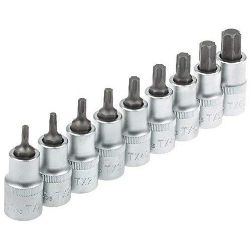 ASTAL, Steckschlüssel + Stecknuss, Innen Torx Steckschlüssel Satz 1/2" (12.5 mm) 9-tlg.