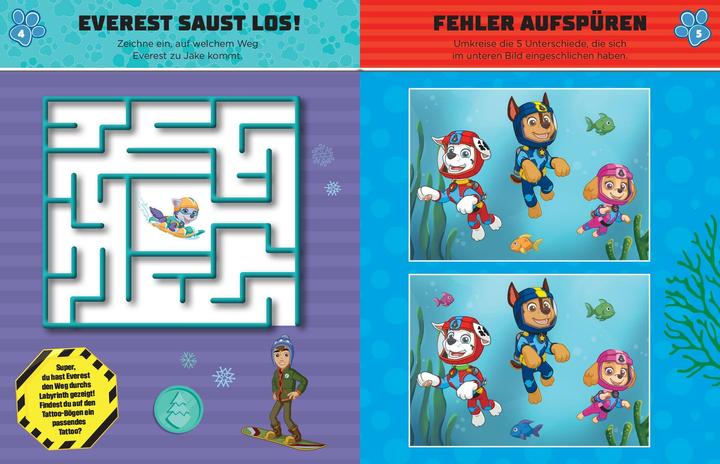 Immagine prodotto PAW Patrol Rätselbuch mit 40 Tattoos (Tedesco, Casa editrice Schwager & Steinlein, 2024)