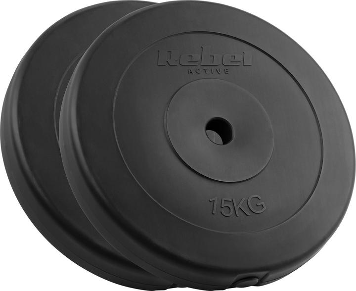 Image du produit Rebel Jeu de poids bitumeux 2x15kg perçage 31mm Classic Disc ACTIVE (2 x 15 kg)
