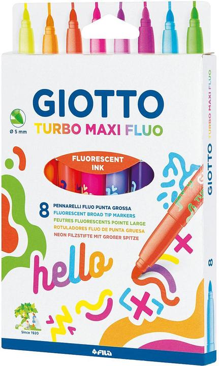 Giotto Maxi Fluo (Multicolore, 8 x)