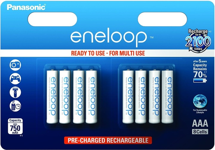 Produktbild Panasonic eneloop (8 Stk., AAA, 750 mAh)