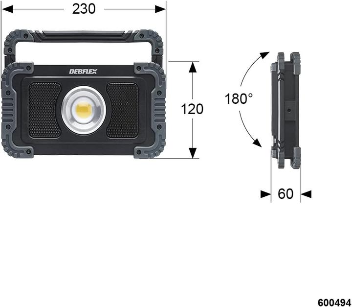 Actual product image Debflex Kabelloser LED-Baustrahler (1400 lm)
