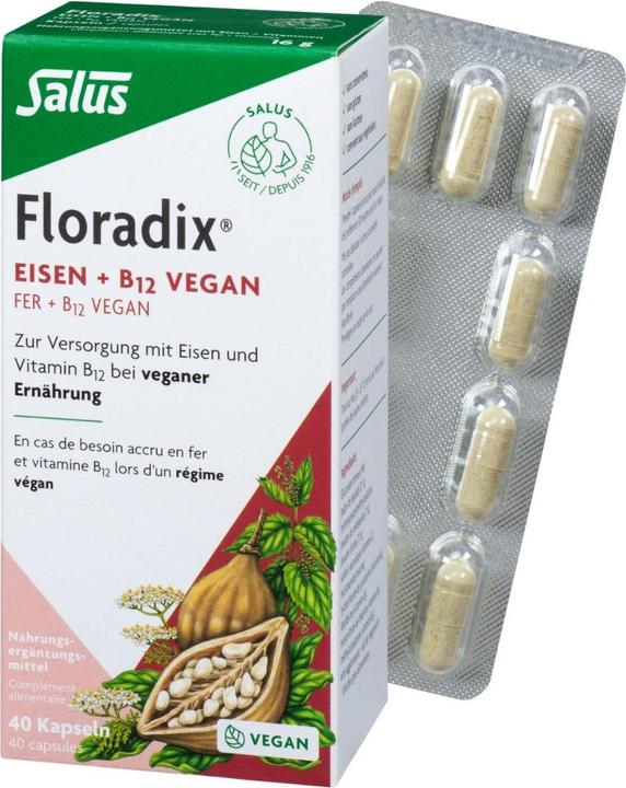 Produktbild Floradix Eisen und B 12 Vegan (40 Stück, Kapseln, 37 g)