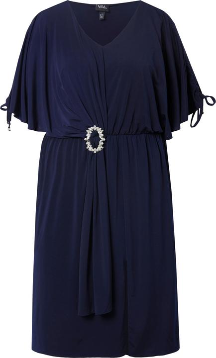 Produktbild Ulla Popken Midikleid, drapiert, Oversized, V-Ausschnitt, Halbarm (46, 48)