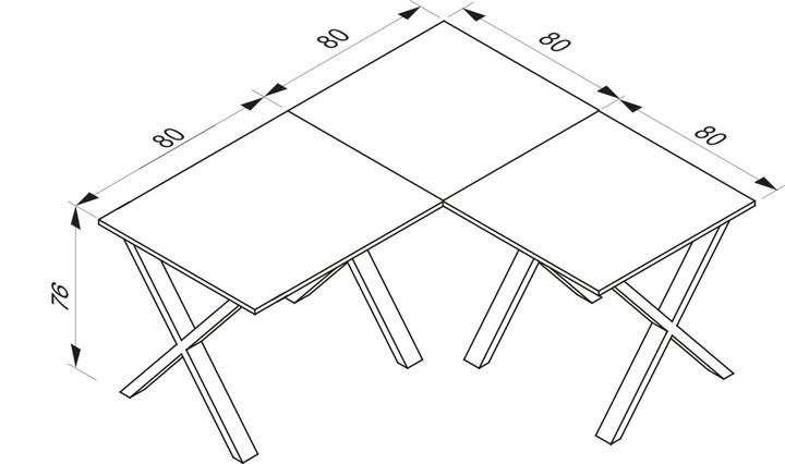 Produktbild VCM Büromöbel Eckschreibtisch Lona 80 X Alu Weiss (160 x 160 x 80 cm)