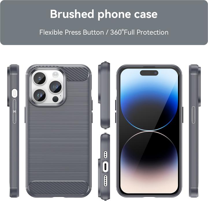 Image du produit Cadorabo Housse pour Apple iPhone 14 PRO en TPU Ultra Slim Carbone Inox Style Combi (Apple iPhone 14 Pro)