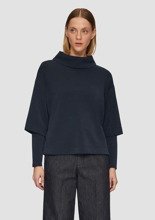 Produktbild S.Oliver Sweatshirt Loose Sweatshirt aus Scuba mit überschnittenen Schultern (40)