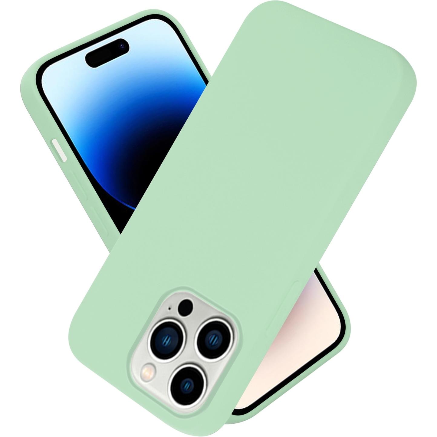 Cadorabo Hülle für Apple iPhone 14 PRO im TPU Liquid Silicone Case Style (Apple iPhone 14 Pro), Smartphone Hülle, Grün