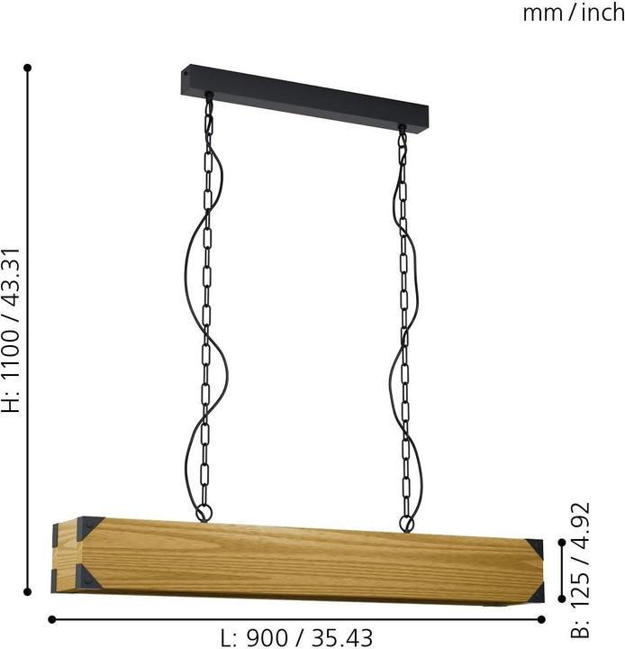 Produktbild EGLO Pendelleuchte HARBOROUGH 4 (E27)