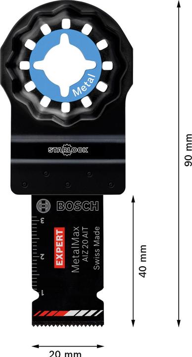 Actual product image Bosch Professional Zubehör EXPERT MetalMax AIZ 20 AIT Blade for multifunction tools, 40 x 20 mm, 5 pcs.
