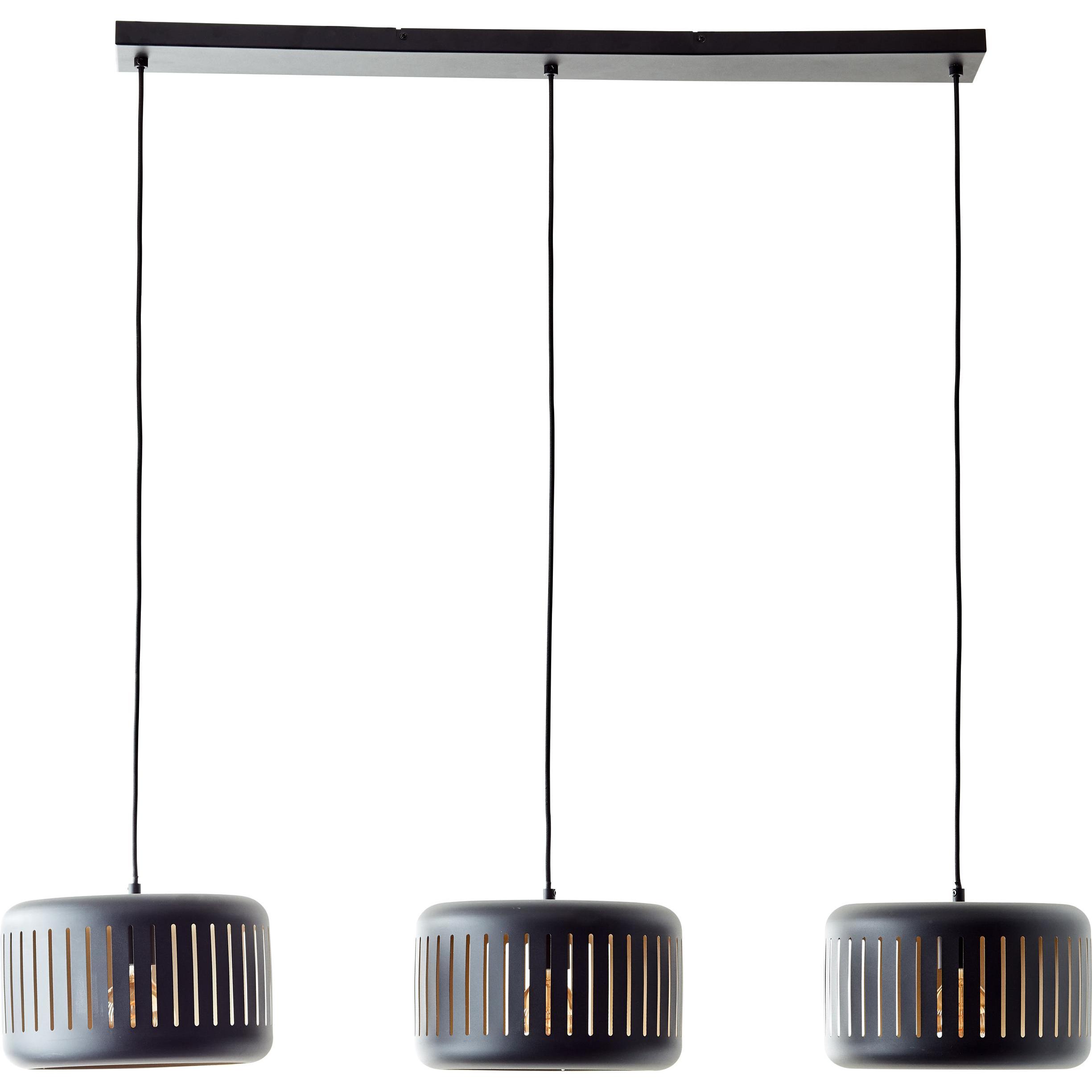 Brilliant, Pendelleuchte, Hanglamp Tyas E27 max 3x60W - Zwart/Goud (E27)