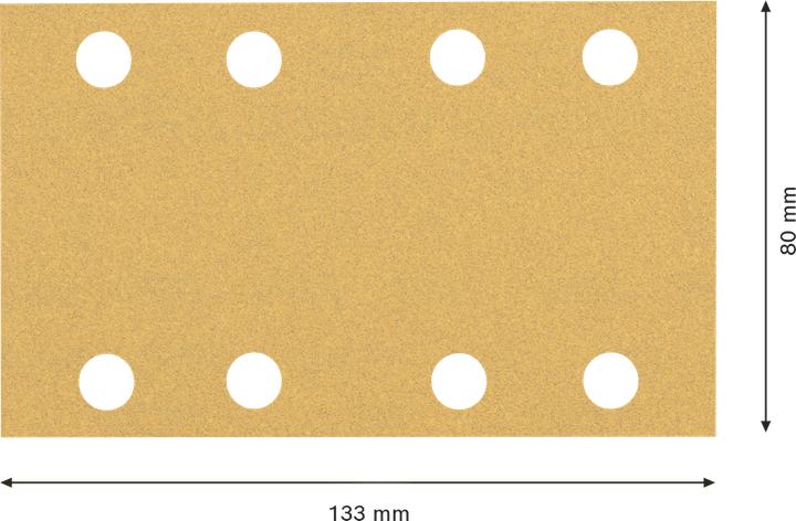 Produktbild Bosch Professional Zubehör EXPERT C470 Schleifpapier mit 8 Löchern für Schwingschleifer, 80 x 133 mm, G 100, 10-tlg. (100)