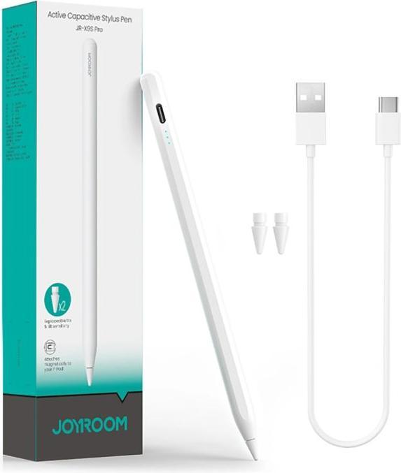 Actual product image Joyroom JR-X9S PRO Active Capacitive Pen (incl. 2 Spare Nibs) White