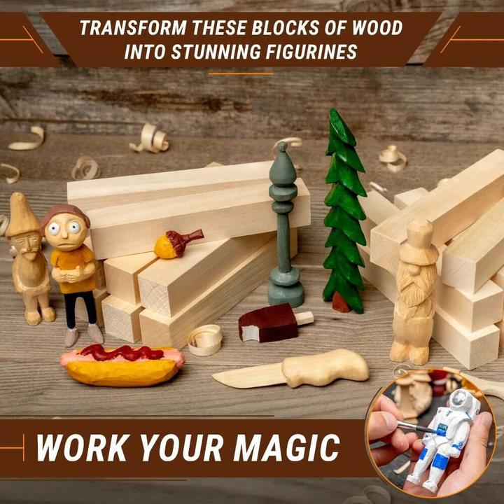 Image du produit Beaver Craft Holzschnitzblöcke aus Linde 16- teilig