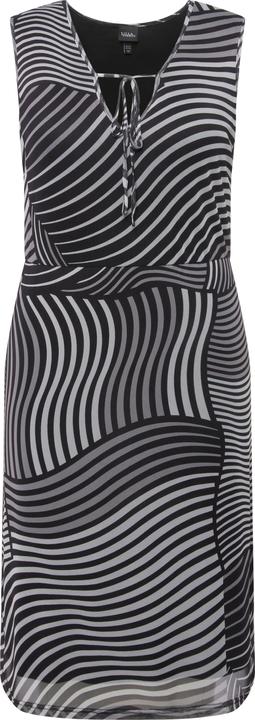 Produktbild Ulla Popken Mesh-Midikleid, grafischer Druck, V-Ausschnitt, ärmellos (44)