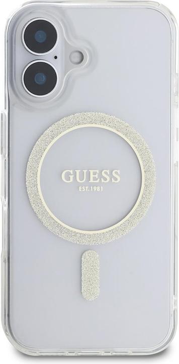 Image du produit Guess GUHMP16SHFGERET iPhone 16 6.1" przeźroczysty/transparent hardcase IML Glitter Circle MagSafe (Apple iPhone 16)