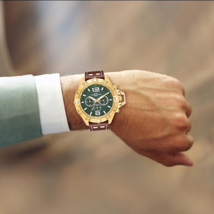 Produktbild Spears & Walker Quarzuhr Varus II Echtleder Braun - 34112 (Chronograph, 49 mm)