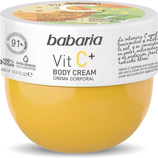 Babaria, Bodylotion, VITAMIN C+ body cream 100% vegan 400 ml (Körpercreme, 400 ml)