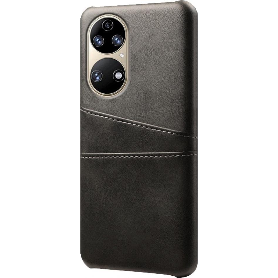 Thumbnail - Screenguard Huawei P50 CardCaddy Leder Backcase mit Kartenfächern (Huawei P50), Smartphone Hülle, Schwarz