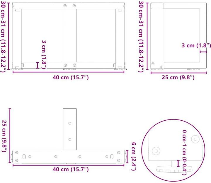 Image du produit vidaXL Couchtischbein