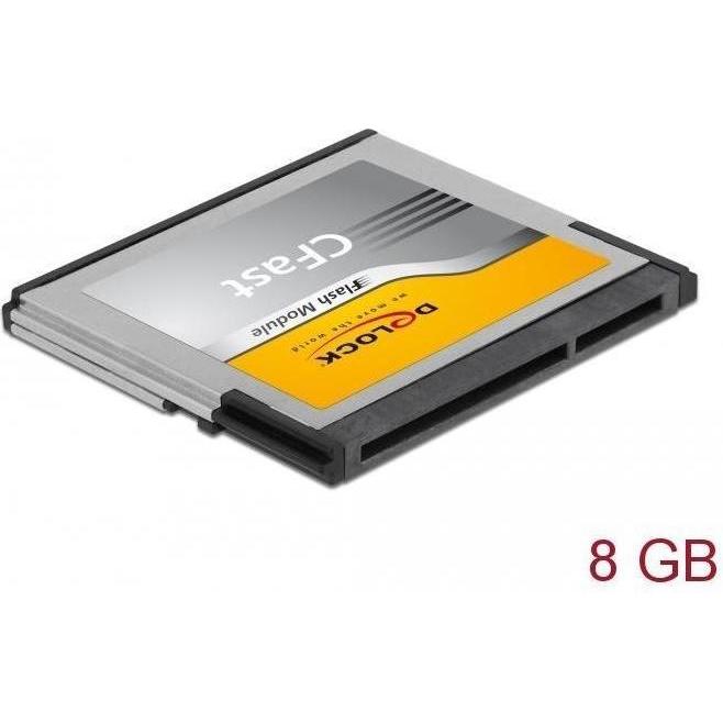 Delock CFast 2.0 Speicherkarte 8 GB MLC (8 GB, CFast 2.0), Speicherkarte, Schwarz, Silber, Gelb