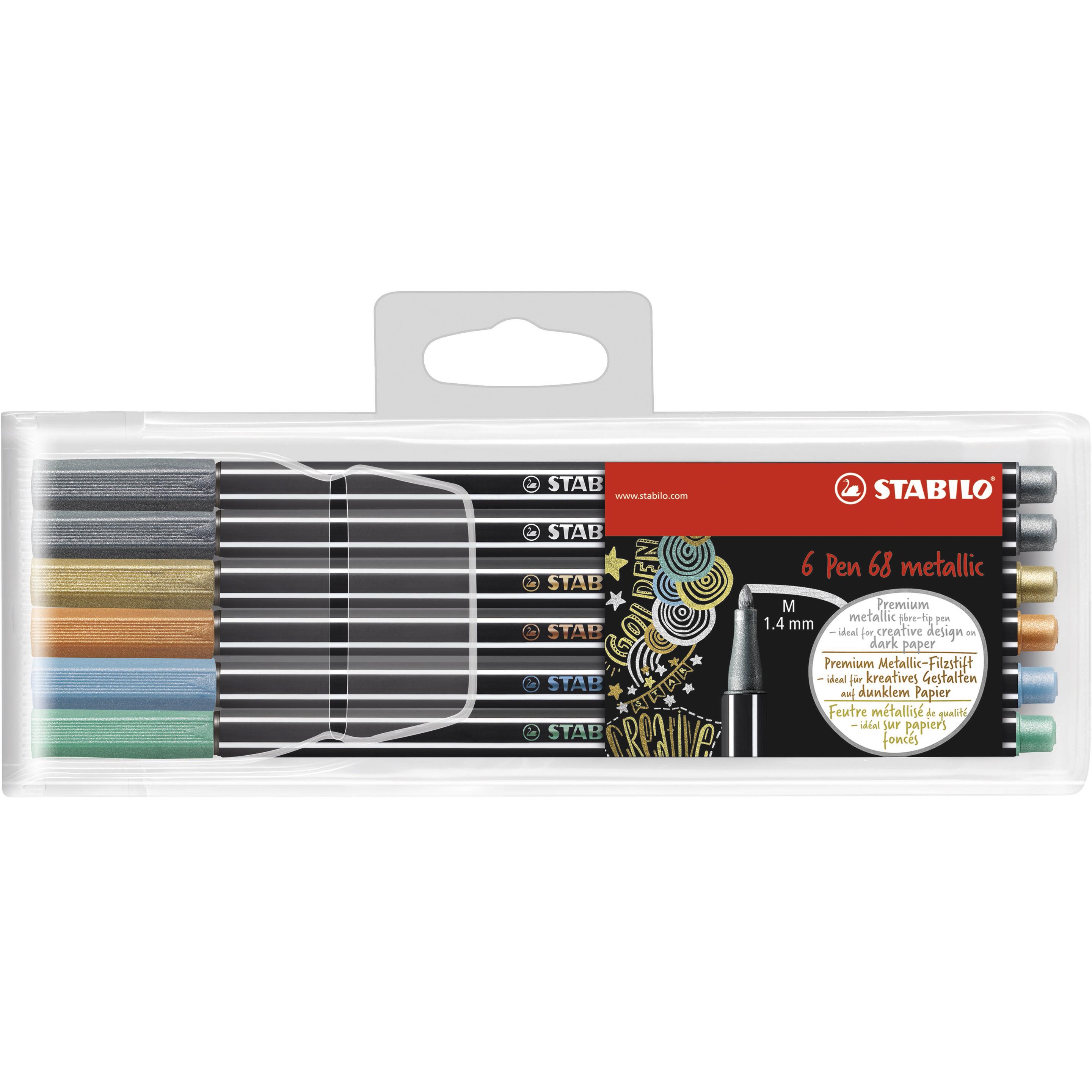 STABILO, Kleurpotloden, Pen 68 Premium Metallic Viltstift (6x)