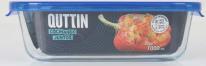 Actual product image Quttin rectangular lunch box with blue lid 20.5x15.3cm qu