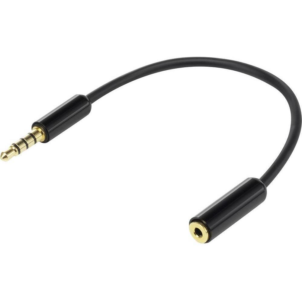 SpeaKa Professional 3.5 mm Klinkenstecker auf 2.5 mm Klinkenbuchse (Klinkenadapter), Audio Adapter, Schwarz