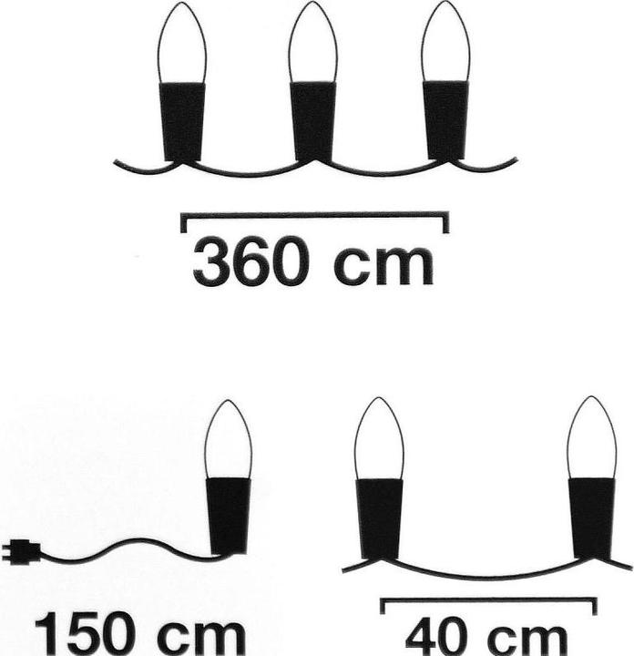 Actual product image Lifetime LED fairy lights 5.1 m 1.5 m black flame effect (5.10 m)