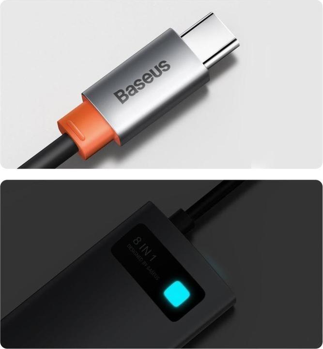Actual product image Baseus Metal Gelam Series (USB-C, 8 Ports)